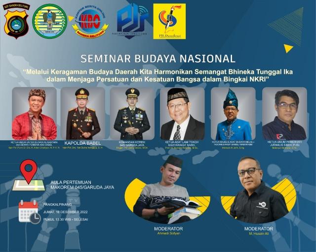 Di Ujung Tahun 2022, KBO Babel Dan PJS Babel Gelar Seminar Budaya Nasional