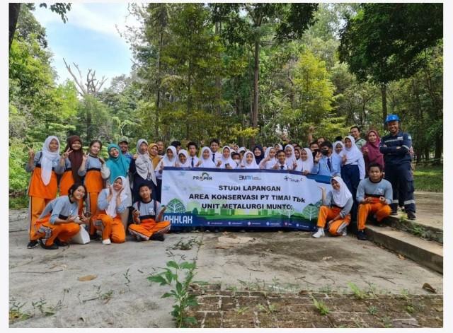 Kader Adiwiyata Bangka Barat Kunjungi ke Hutan Kota Unit Metalurgi Mentok PT Timah Tbk, Mengenal Hutan Konservasi