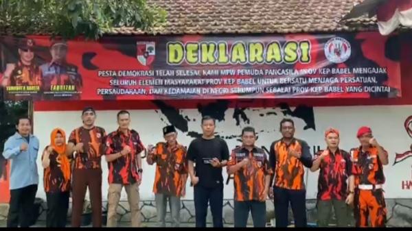 Pemilu Usai, MPW Pemuda Pancasila Babel Deklarasi dan Ajak Masyarakat Bersatu Kembali Jaga Kedamaian