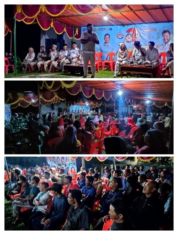 Ratusan Warga Desa Bentaian Jaya Beltim, Sambut Hangat Harwendro Adityo Dewanto