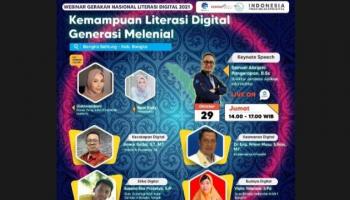 Bertajuk Kemampuan Literasi Digital Generasi Milenial, Webinar Literasi Kabupaten Bangka.