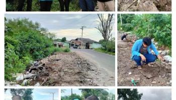 PANGKALPINANG, BANGKA TERKINI - Mahasiswa prodi teknik pertambangan UBB menyulap tempat pembuangan sampah menjadi lahan,