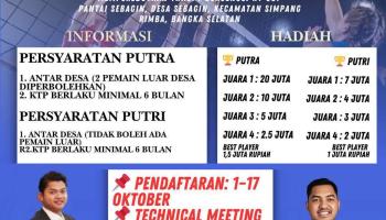 BANGKA SELATAN - Turnamen Voli HY Bersaudara Cup 2025 Siap Guncang Pantai Sebagin, Bangka Selatan