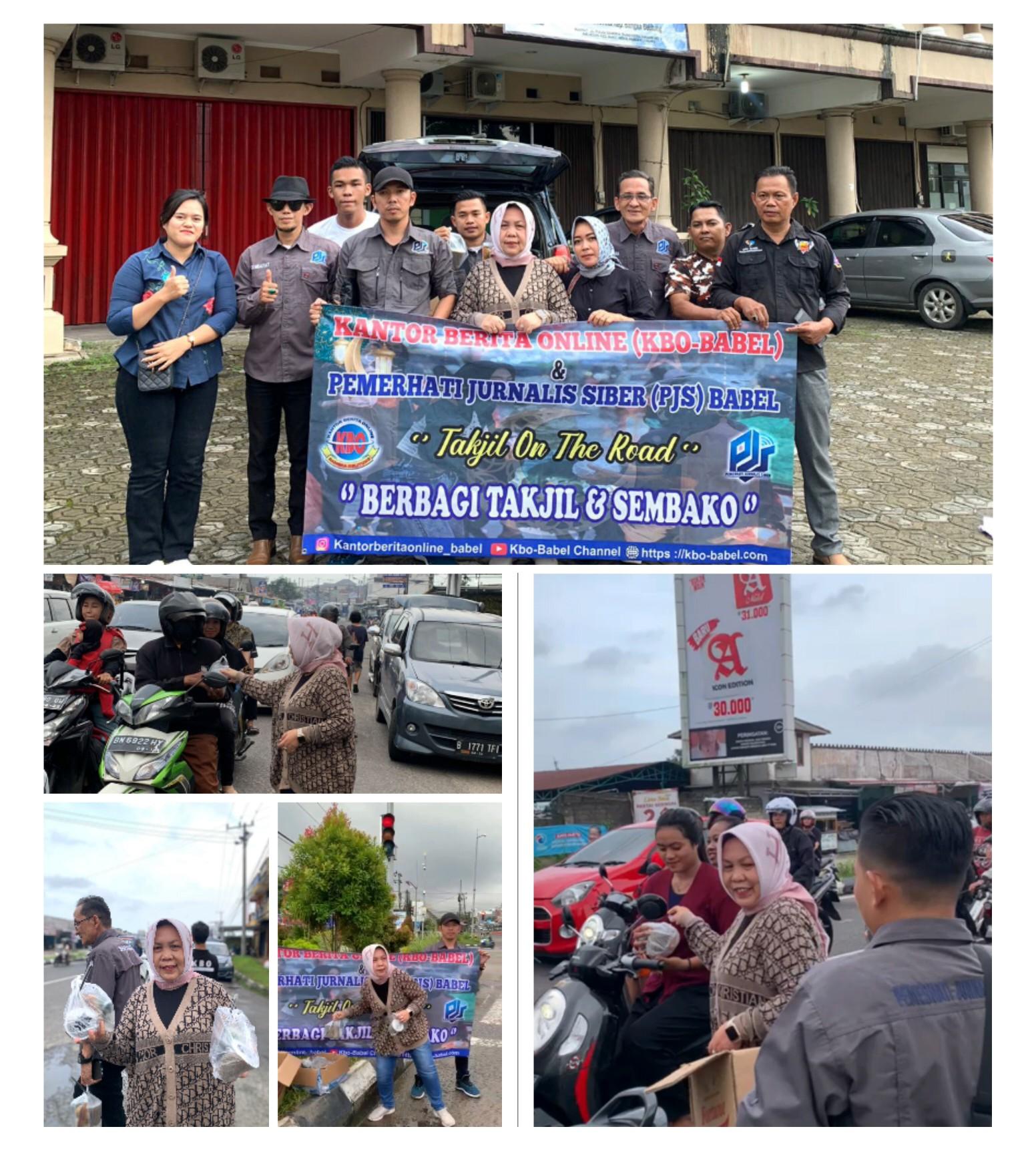 Radmida Dawam Temani KBO dan Pemerhati Jurnalis Siber (PJS) Babel Bagi Takjil