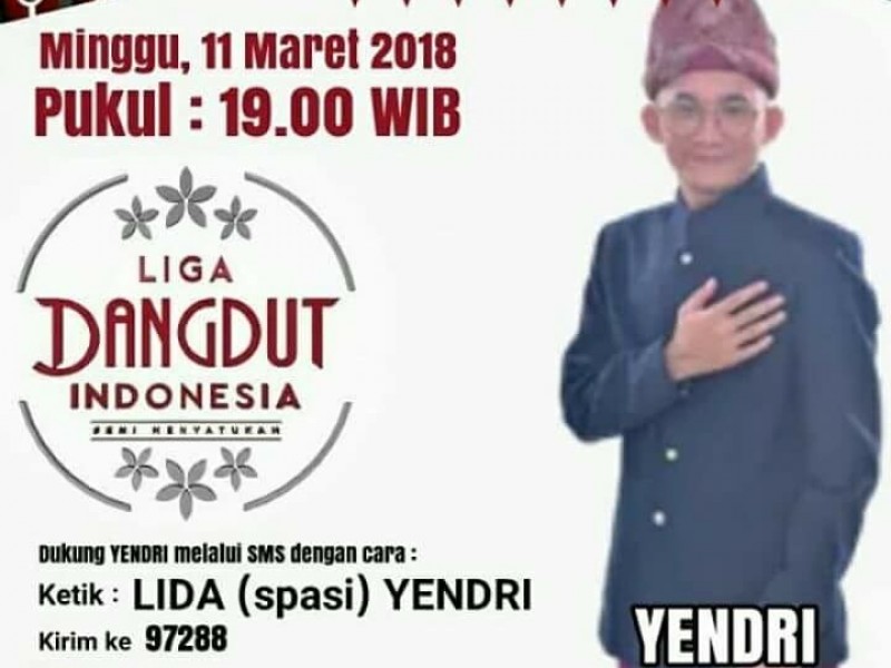 Yendri Gemilang, Peserta Liga Dangdut Indonesia (Lida) Perwakilan Bangka Belitung
