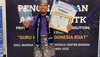 ​BABEL, BANGKATERKINI – Dunia pendidikan di Kabupaten Bangka Tengah patut berbangga. Salah seorang pendidik terbaiknya,,