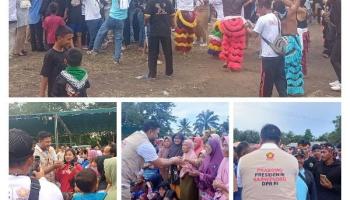 Warga Desa Fajar Indah Basel, Antusias Hadir nya Ponakan Prabowo,