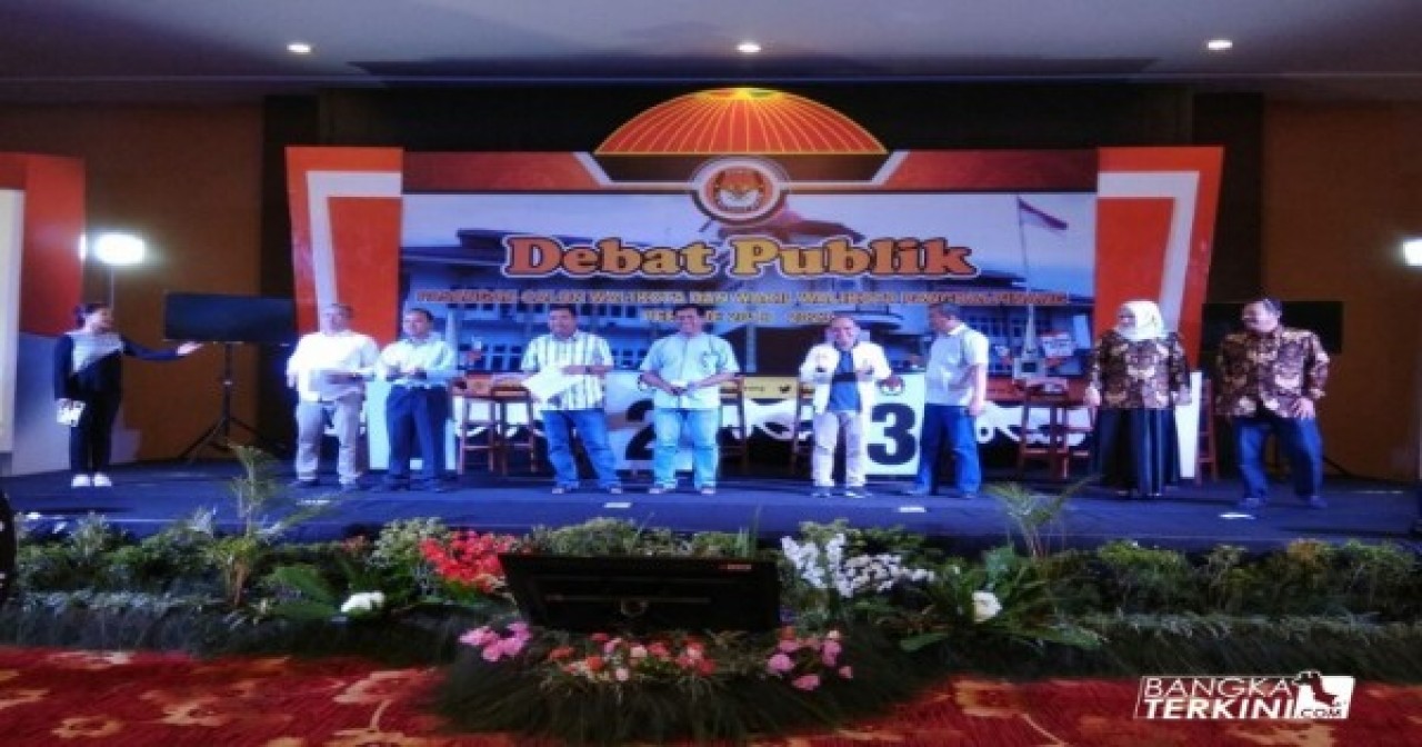 Debat publik Walikota dan Wakil Walikota Pangkalpinang bertempat di Swiss Belhotel Pangkalpinang, Sabtu (12/05/2018).