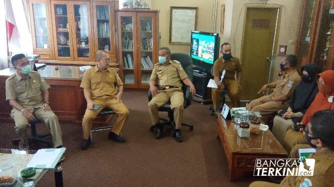 Wakil Walikota Pangkalpinang, M. Sopian dan Kepala Inspektorat Pangkalpinang Temy sidak ke OPD-OPD di lingkup Pemkot Pangkalpinang, Selasa (02/06/2020).