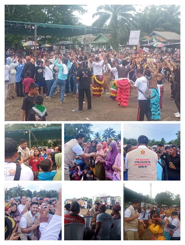 Warga Desa Fajar Indah Basel, Antusias Hadir nya Ponakan Prabowo Subianto yakni Harwendro